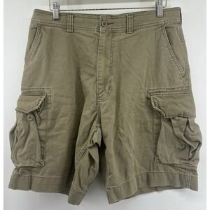 Polo Ralph Lauren Cargo Shorts Tagged 35 Measure 36 10" Inseam Brown/Green